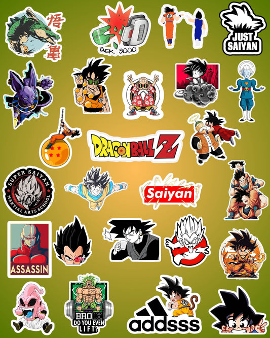 A vivid assortment of Dragon Ball-inspired stickers from Zenstickers, showcasing legendary Saiyan warriors, magical Dragon Balls, and memorable quotes in a compact and durable form. Find this exclusive anime fan must-have at Zenstickers.store to embellish your personal items with a touch of the martial arts saga.