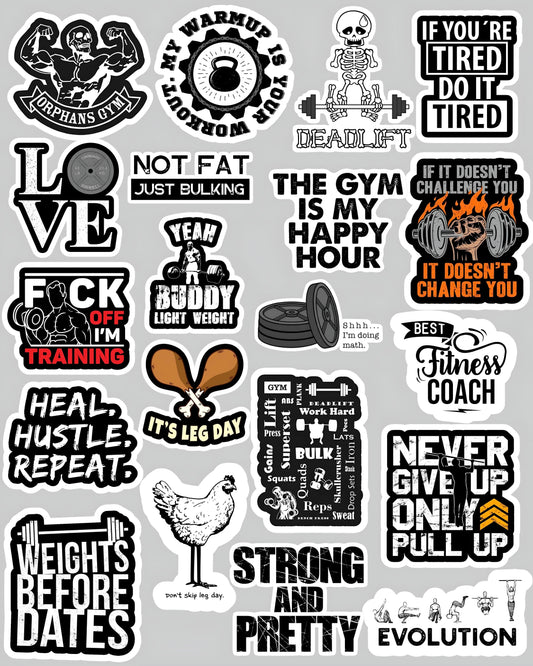Ultimate Gym Buff Collection ¬ 20 Premium Vinyl Laptop Stickers