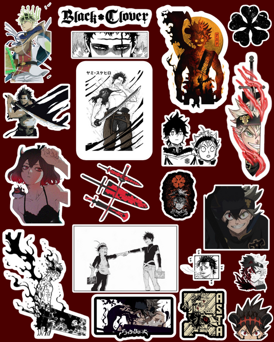 Black Clover Super Psycho Sticker Collection - Enchanted Anime Series (Pack of 20)