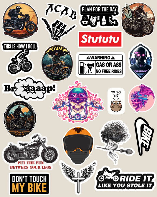 Rebel Riders: Ultimate Bike Automobile Laptop Stickers (Pack of 20)