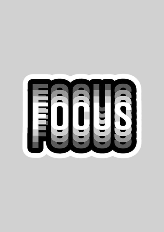 Focus Typography, Optical Illusion Art Laptop Stickers
