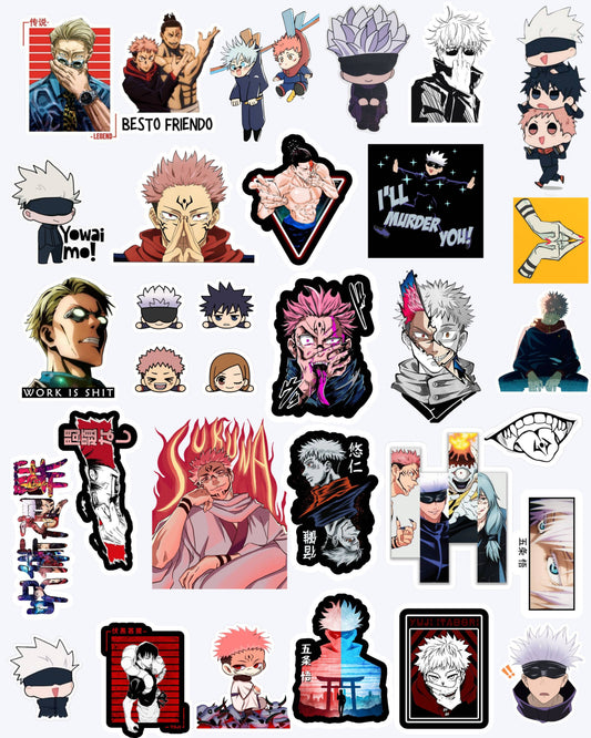 Jujutsu Kaisen : Unleash JJK Spirit Anime Stickers Collection(Pack of 30)